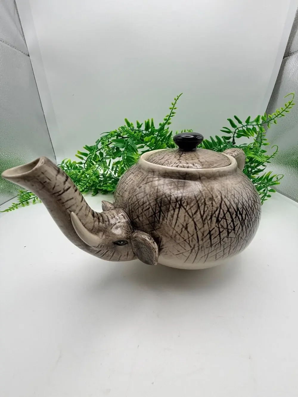 Vintage world market elephant tea pot.